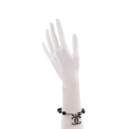 Chanel Ruthenium Beaded CC Bracelet Black 2 of 6