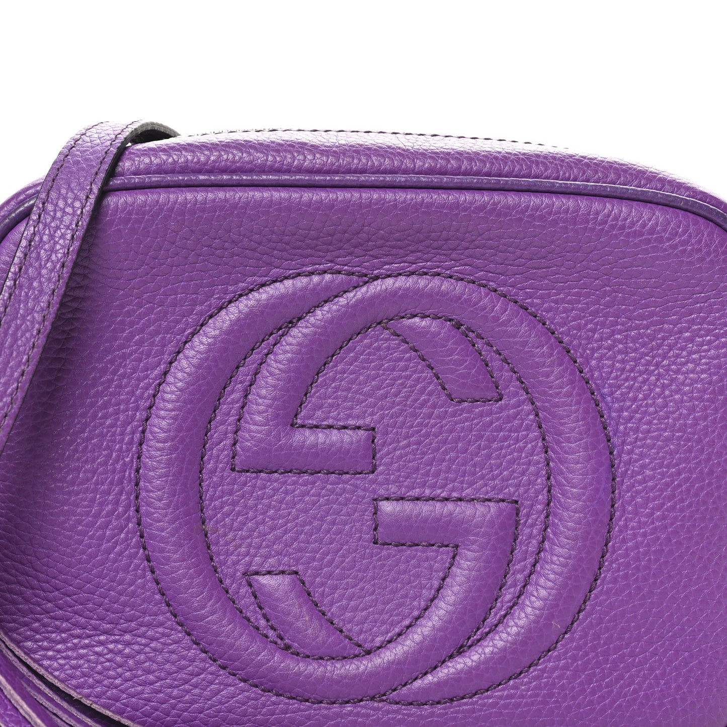 Pebbled Calfskin Small Soho Disco Bag Shine Purple