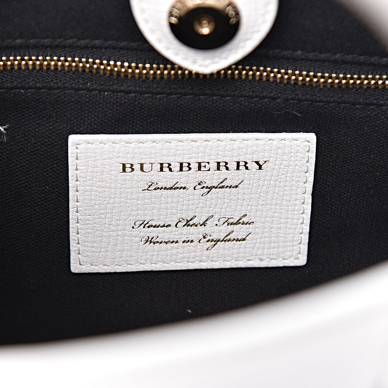 Burberry Grainy Calfskin House Check Small Banner Tote Chalk White 6 of 10