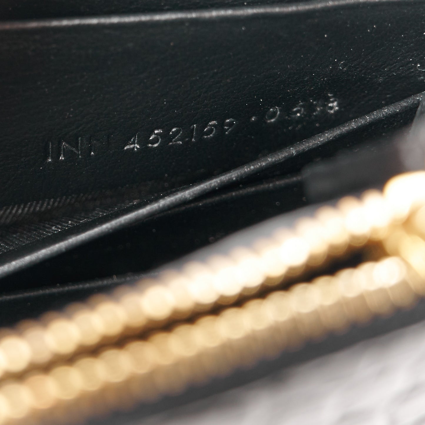 Calfskin Crocodile Embossed Kate Monogram Tassel Chain Wallet Black