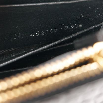 Saint Laurent Calfskin Crocodile Embossed Kate Monogram Tassel Chain Wallet Black 7 of 12