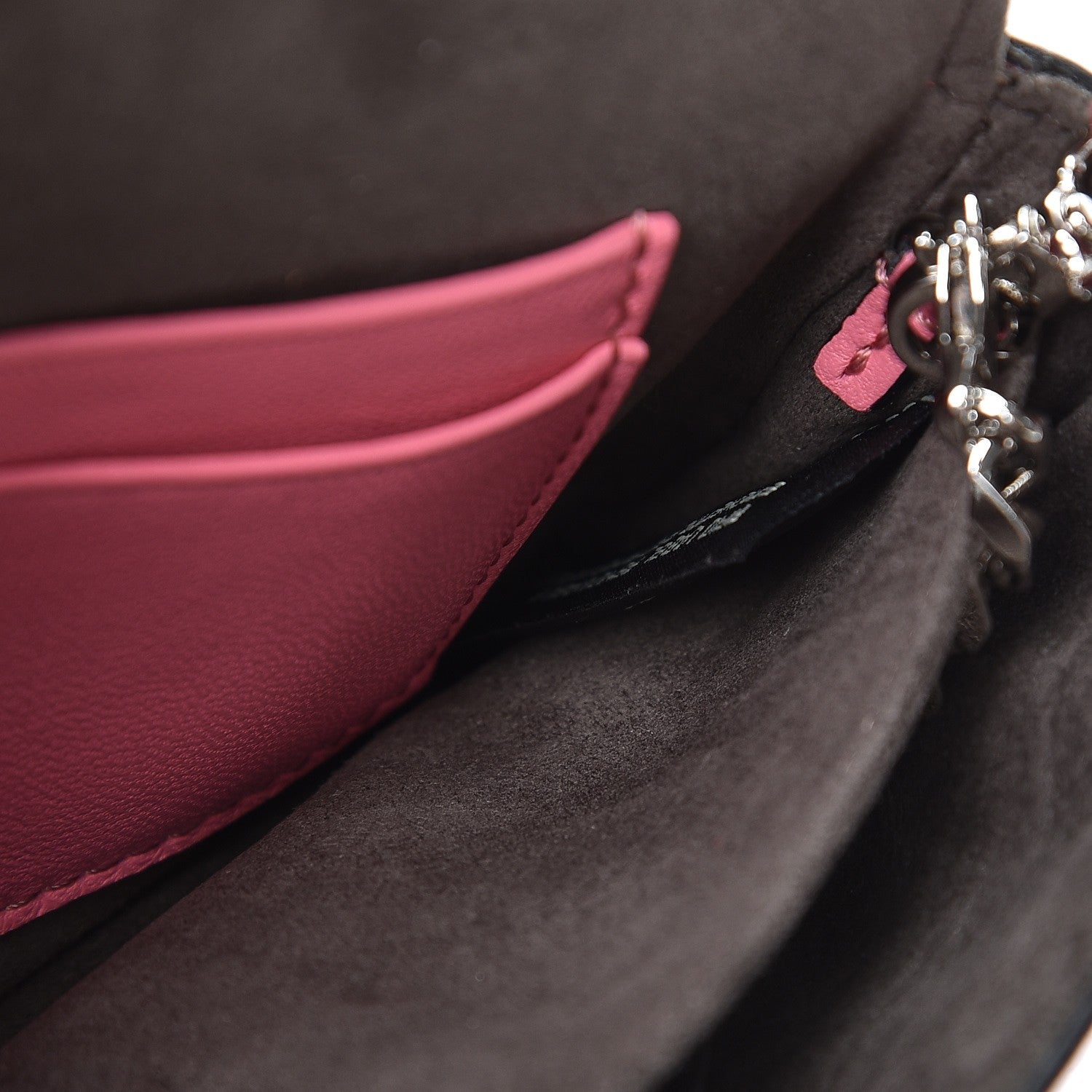 Fendi Nappa Rabbit Fox Fur Micro Buggie Baguette Rosa Fluo Multicolor 7 of 7