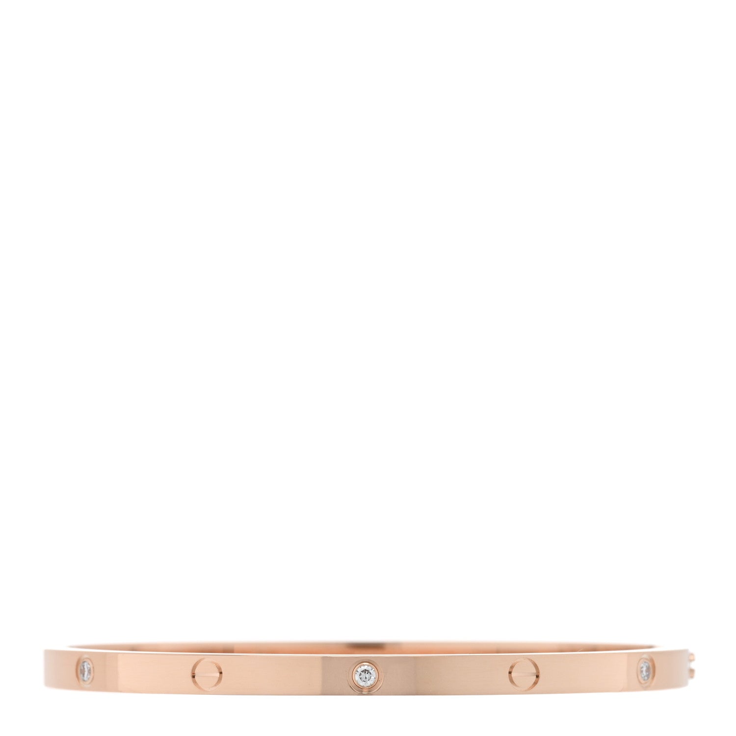 Cartier 18K Pink Gold 6 Diamond Small LOVE Bracelet 16 1 of 6