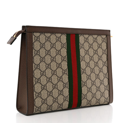 Gucci GG Supreme Monogram Web Ophidia Pouch Brown 3 of 10