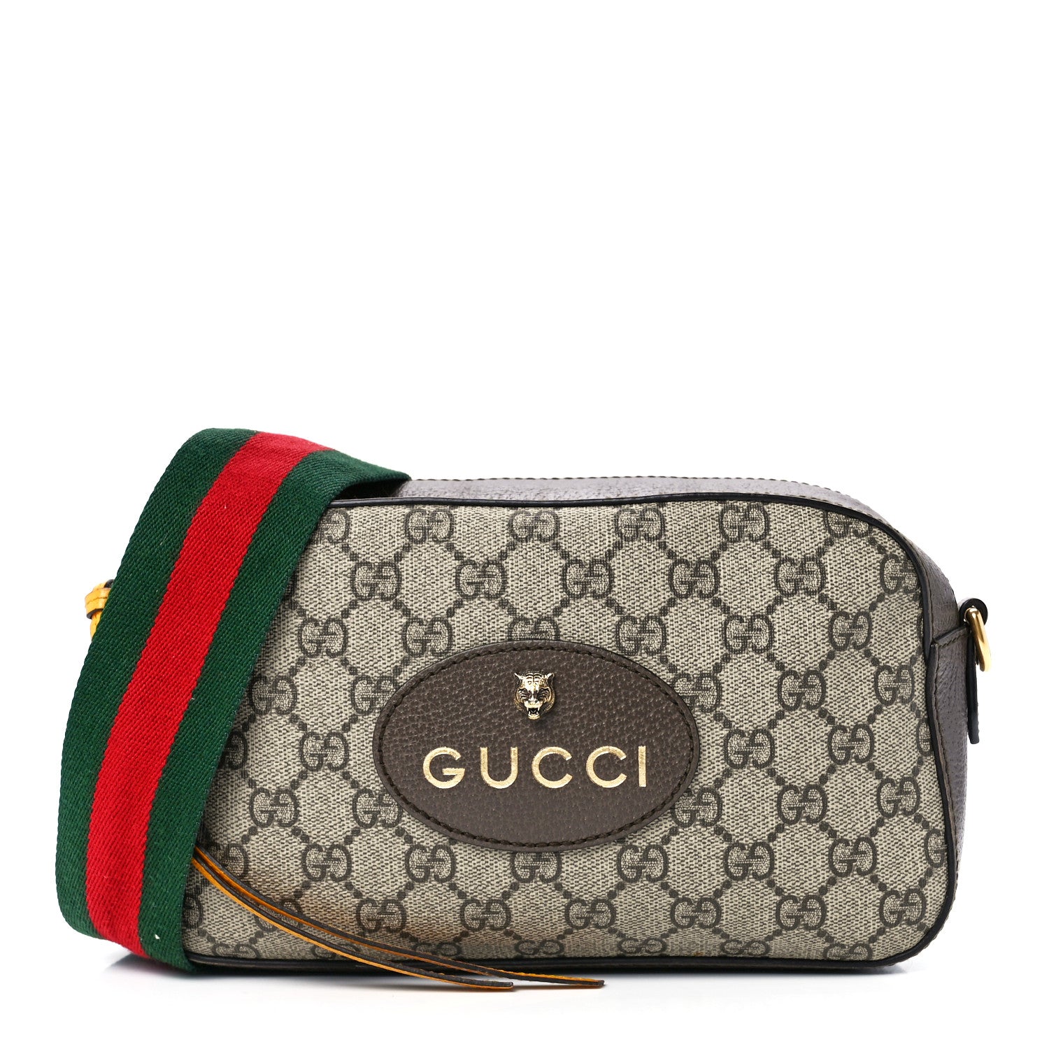 Gucci GG Supreme Monogram Web Neo Vintage Shoulder Bag Beige New Acero Crop 1 of 12