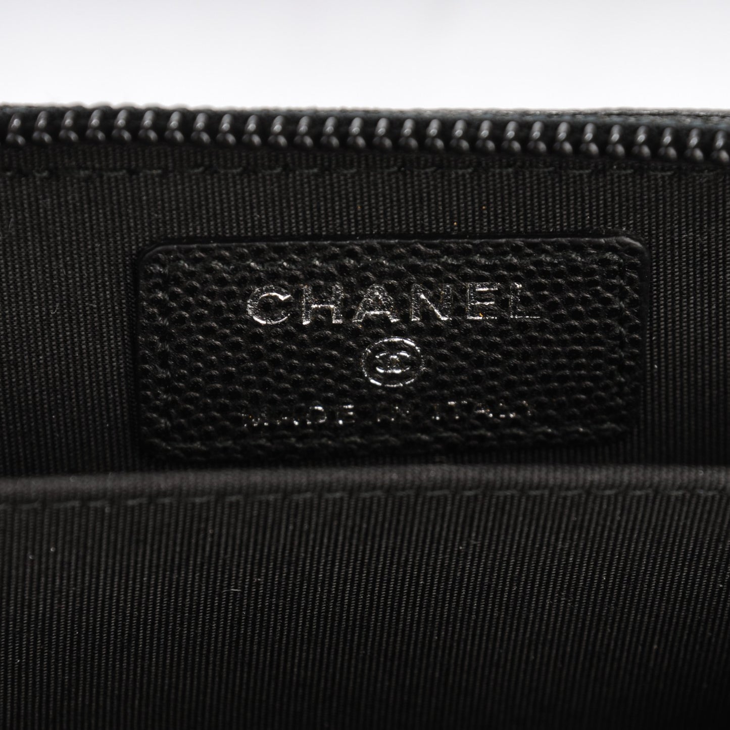 Caviar Quilted Boy Zip Around Coin Purse Wallet Black