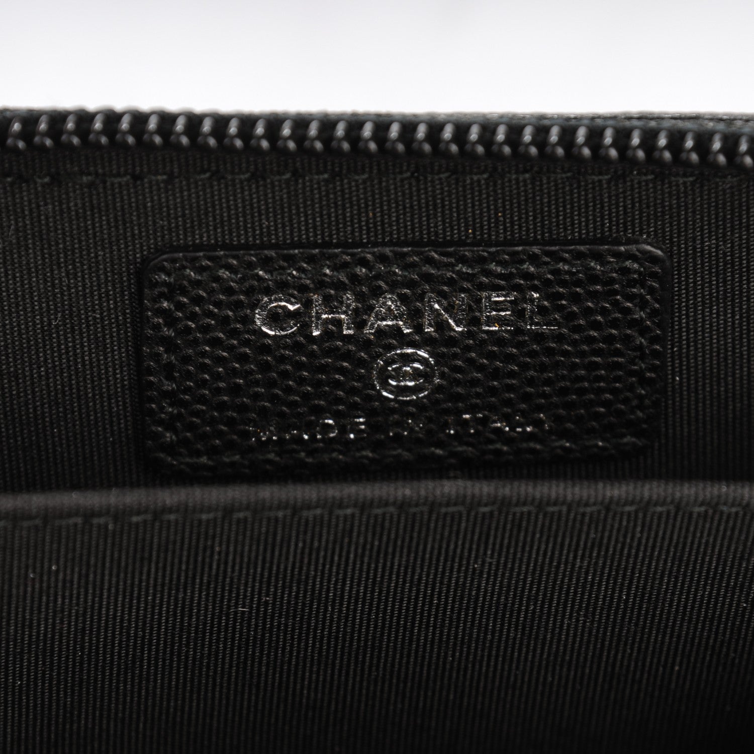 Chanel Caviar Quilted Boy Zip Around Coin Purse Wallet Black 6 of 7