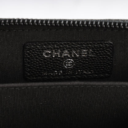 Chanel Caviar Quilted Boy Zip Around Coin Purse Wallet Black 6 of 7