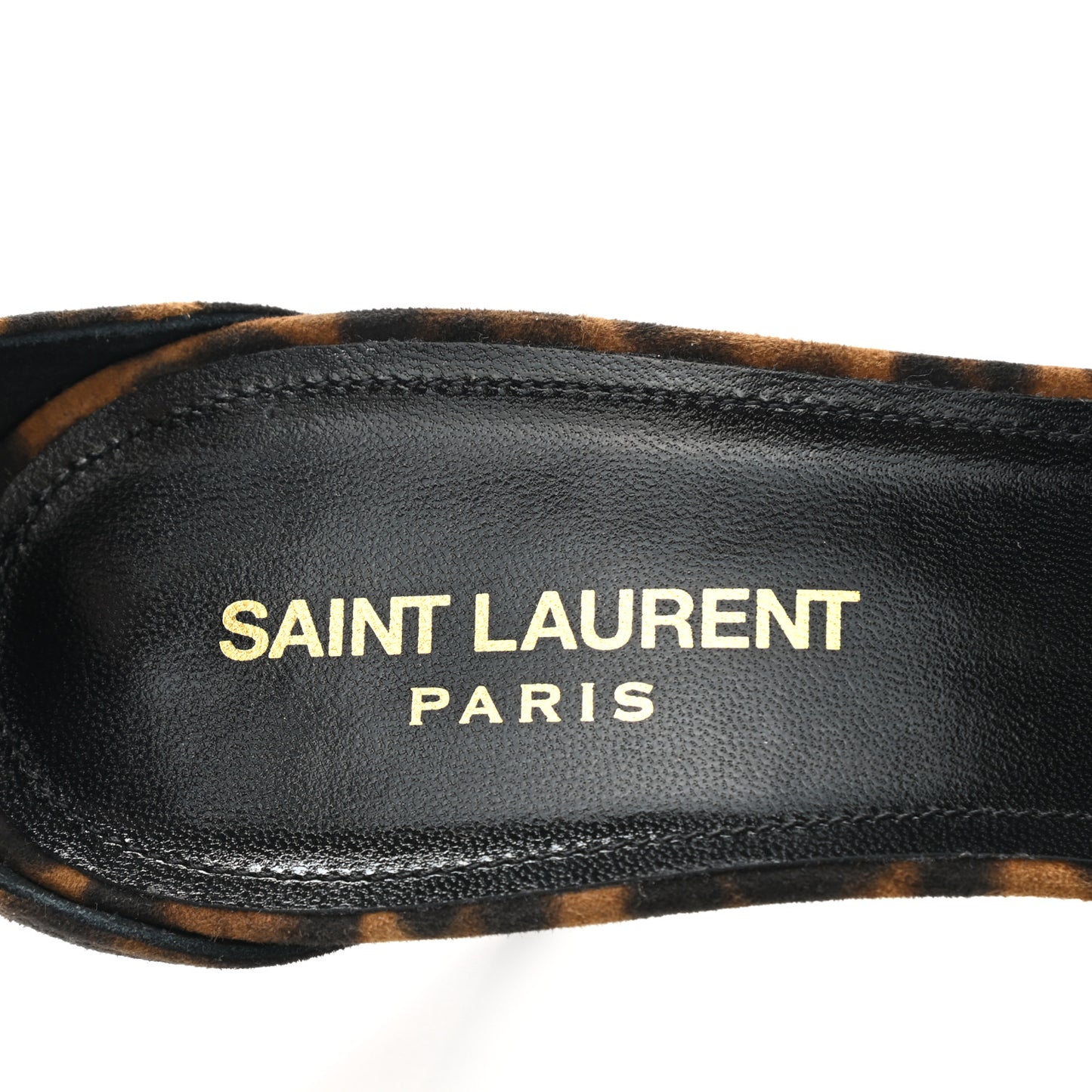 Calf Hair Leopard Print Amber Ankle Strap Sandals 40 Brown