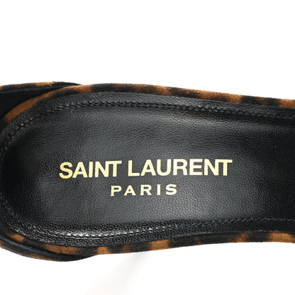 Saint Laurent Calf Hair Leopard Print Amber Ankle Strap Sandals 40 Brown 7 of 9