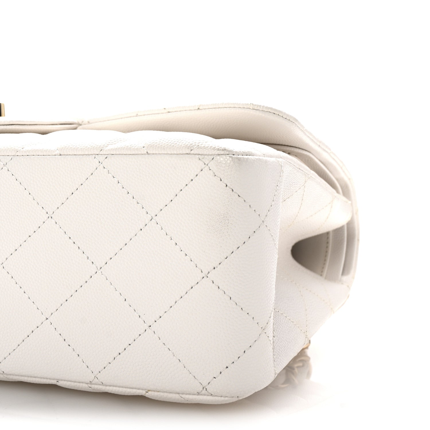 Chanel Caviar Quilted Jumbo Double Flap White 10 of 10