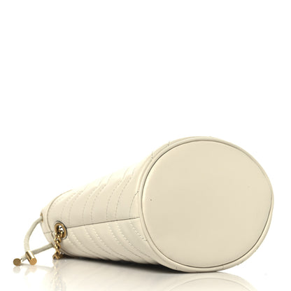 Gucci Calfskin Matelasse Mini GG Marmont 2.0 Bucket Bag White 4 of 10