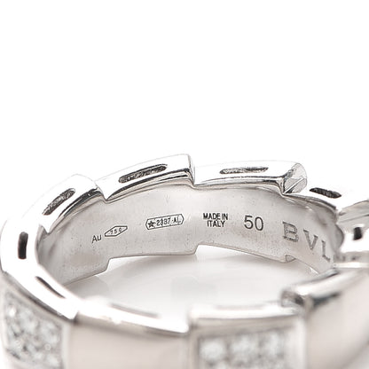 Bulgari 18K White Gold Diamond Serpenti Band Ring 50 5.25 4 of 5
