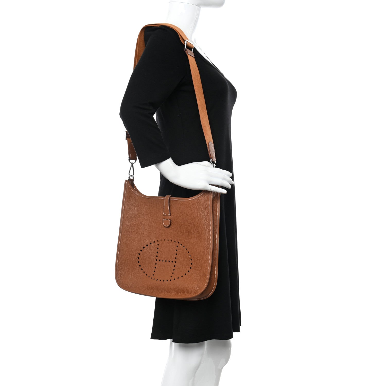 Hermes Taurillon Clemence Evelyne III PM Gold 2 of 10
