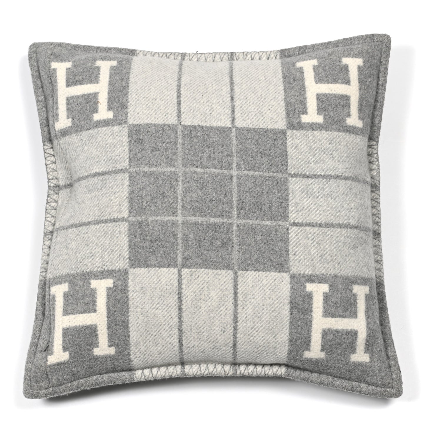 Wool Cashmere Avalon III Pillow PM Ecru Gris Clair