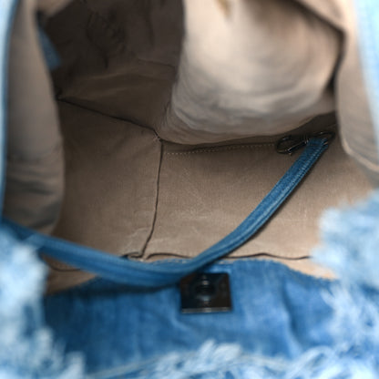 Chanel Denim Quilted Chain Hobo Light Blue 6 of 10