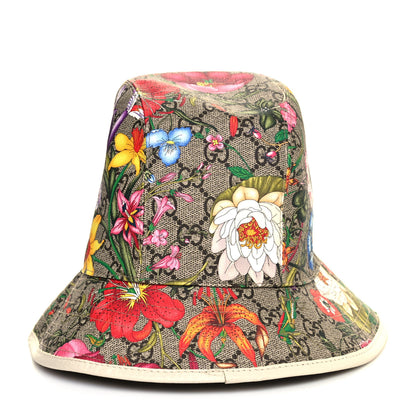 Gucci GG Supreme Monogram Flora Bucket Hat 56 White 2 of 5