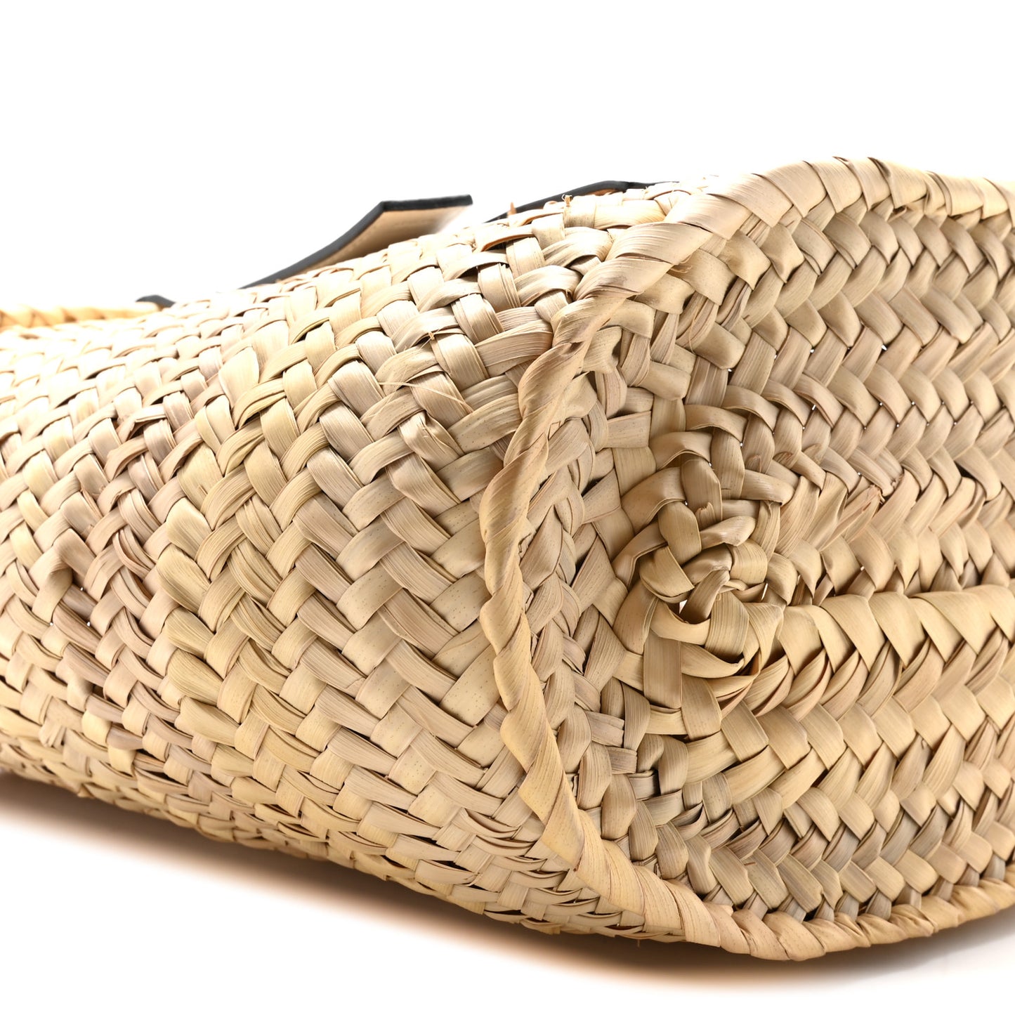 Raffia Basket Tote Bag Natural White