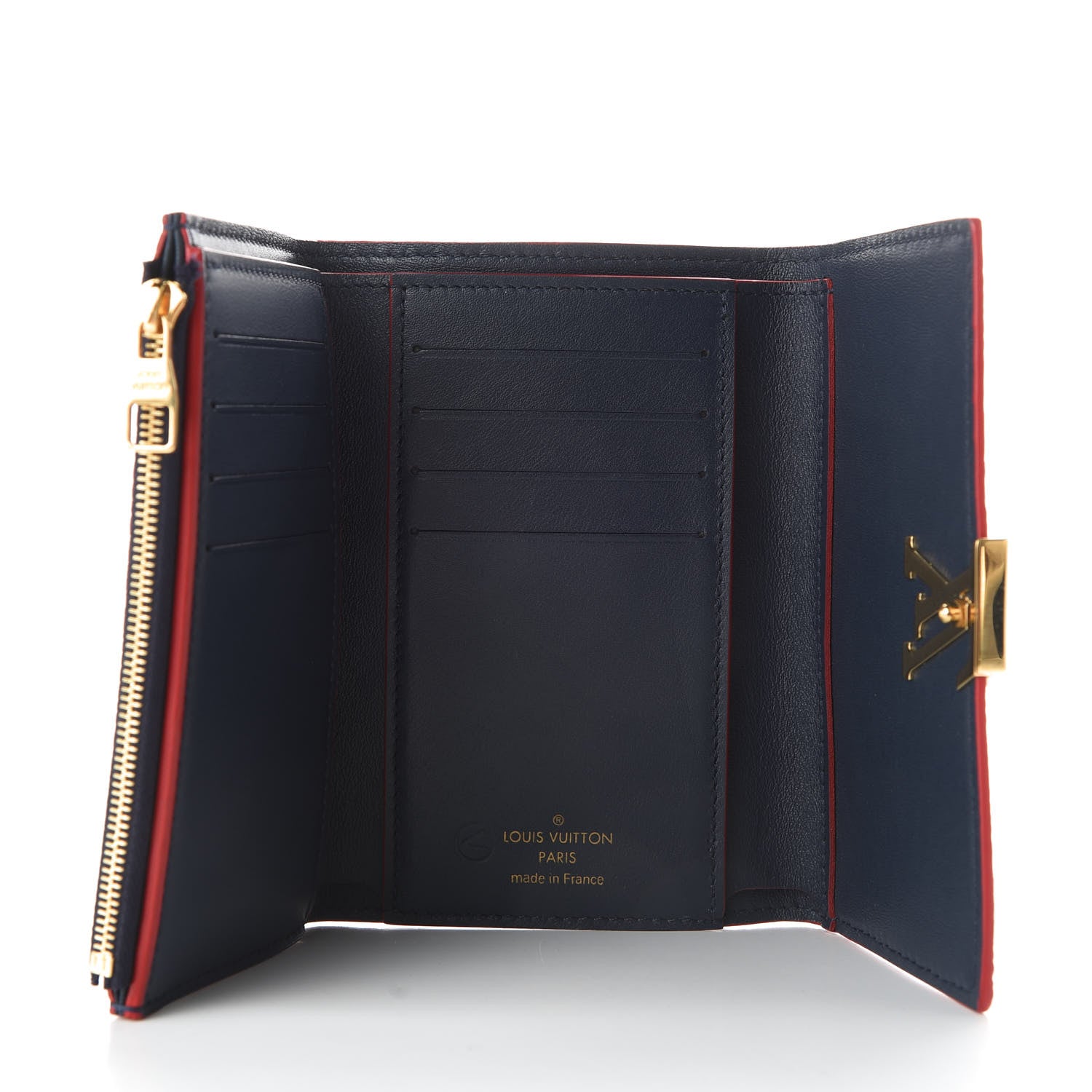 Louis Vuitton Taurillon Capucines Compact Wallet Marine Rouge 5 of 6