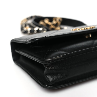 Chanel Goatskin Quilted Chanel 19 Wallet On Chain WOC Black 10 of 11