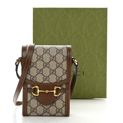 Gucci GG Supreme Monogram Mini Horsebit 1955 Crossbody Bag Beige Brown Sugar 11 of 11
