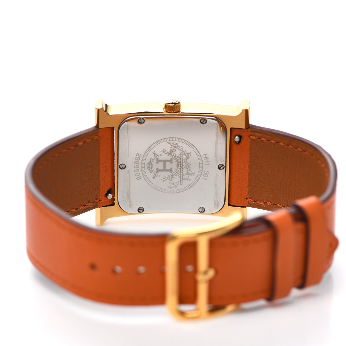 Stainless Steel Swift 21mm Heure H Hour Quartz Watch Orange