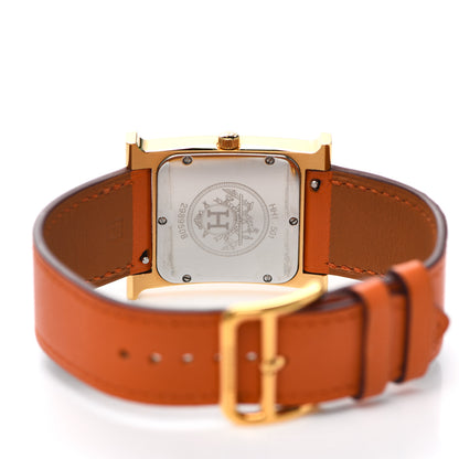 Hermes Stainless Steel Swift 21mm Heure H Hour Quartz Watch Orange 4 of 5