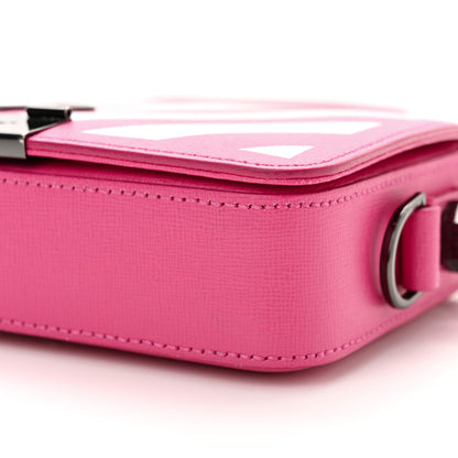 Off-White Saffiano Striped Diag Binder Clip Bag Pink White 9 of 14