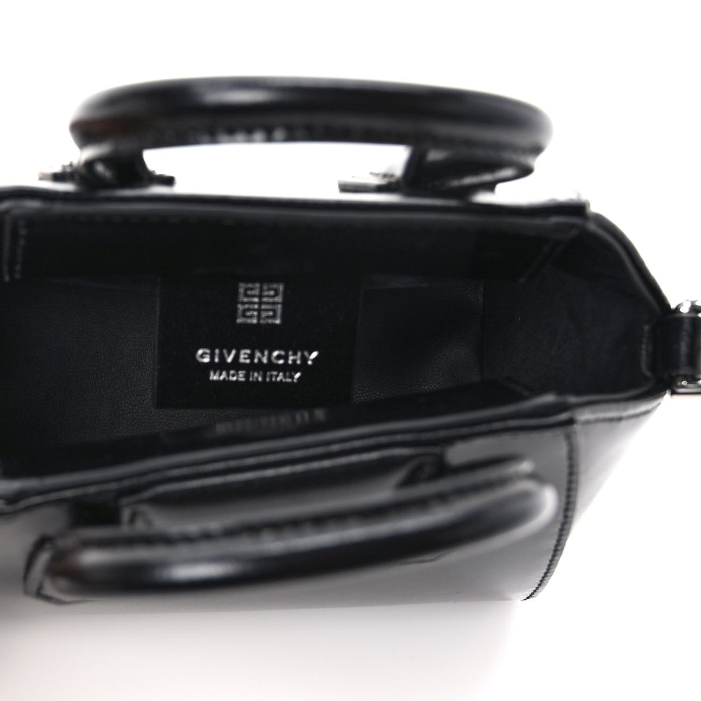 Shiny Lord Calfskin Micro Antigona Black