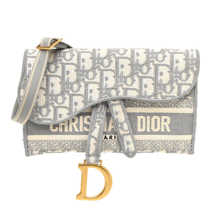 Christian Dior Oblique Slim Saddle Pouch Grey 1 of 11