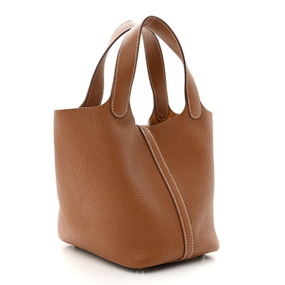 Hermes Taurillon Clemence Picotin Lock 18 PM Gold 3 of 11