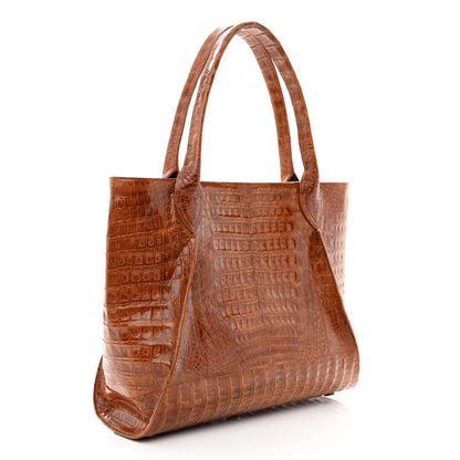 Nancy Gonzalez Crocodile Top Handle Shoulder Bag Brown 3 of 10