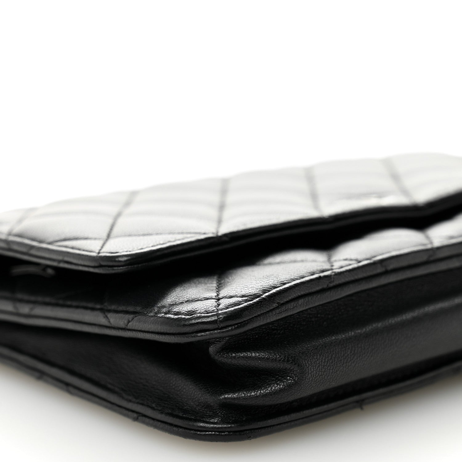 Chanel Lambskin Quilted Wallet On Chain WOC Black 10 of 11