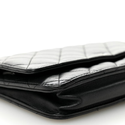 Chanel Lambskin Quilted Wallet On Chain WOC Black 10 of 11