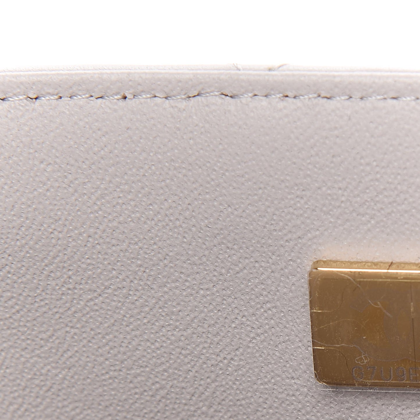 Lambskin Quilted Mini Top Handle Rectangular Flap Grey