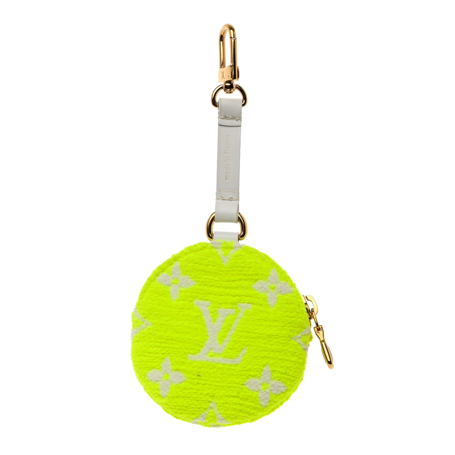Louis Vuitton Monogram Tennis Ball Round Coin Purse Bag Charm Key Holder 2 of 5