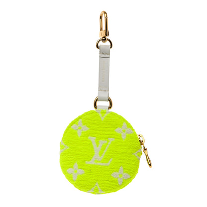 Louis Vuitton Monogram Tennis Ball Round Coin Purse Bag Charm Key Holder 2 of 5