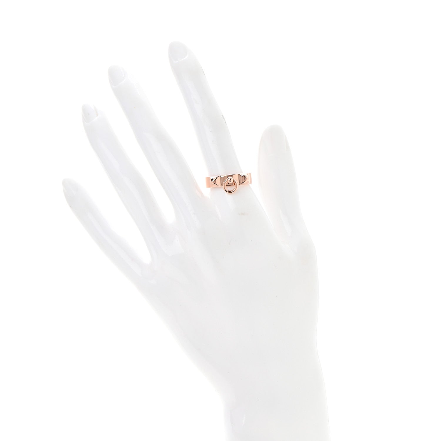 Hermes 18K Rose Gold PM Collier De Chien Ring 55 7.25 2 of 5
