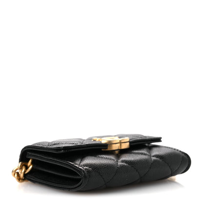 Chanel Caviar Quilted Bracelet On Chain Clutch Black 3 of 11