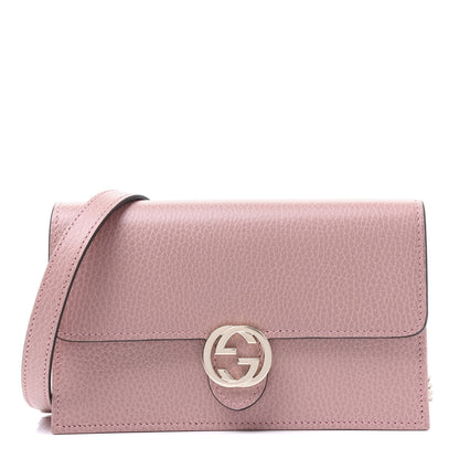 Gucci Dollar Calfskin Interlocking G Chain Wallet Soft Pink 1 of 9