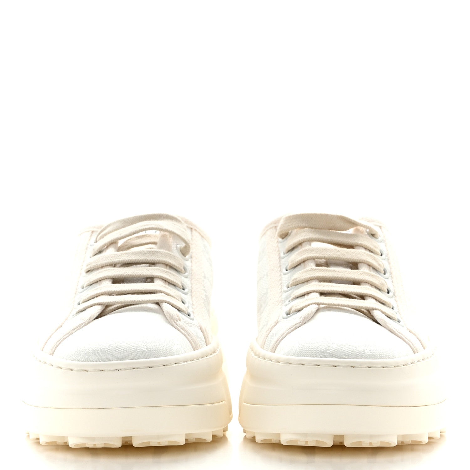 Gucci GG Monogram Womens 1977 Tennis Platform 52mm Sneakers 36 Great White Mystic White 2 of 8
