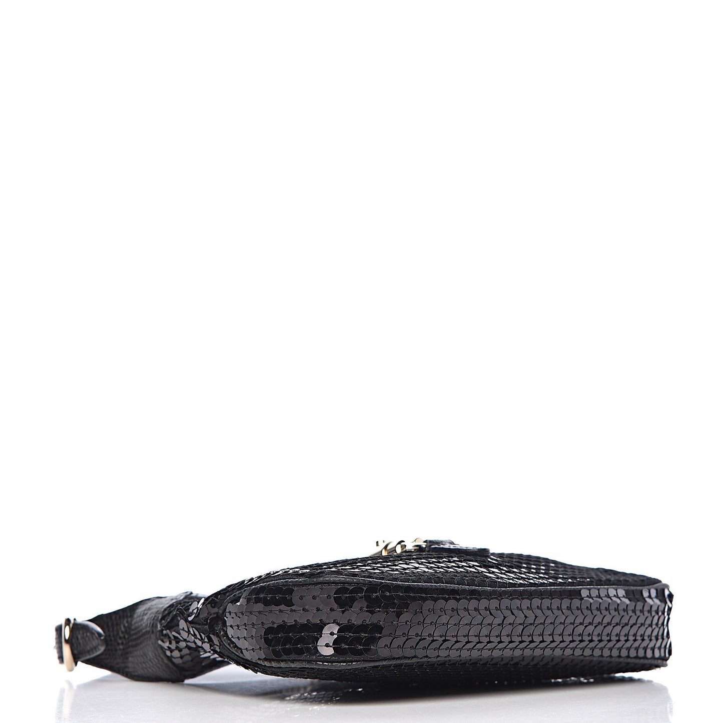 Sequin Lizard Jackie O Hobo Black