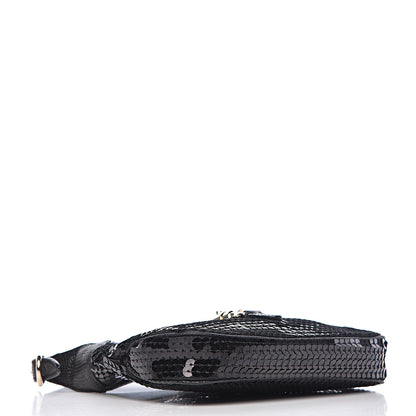Gucci Sequin Lizard Jackie O Hobo Black 4 of 11