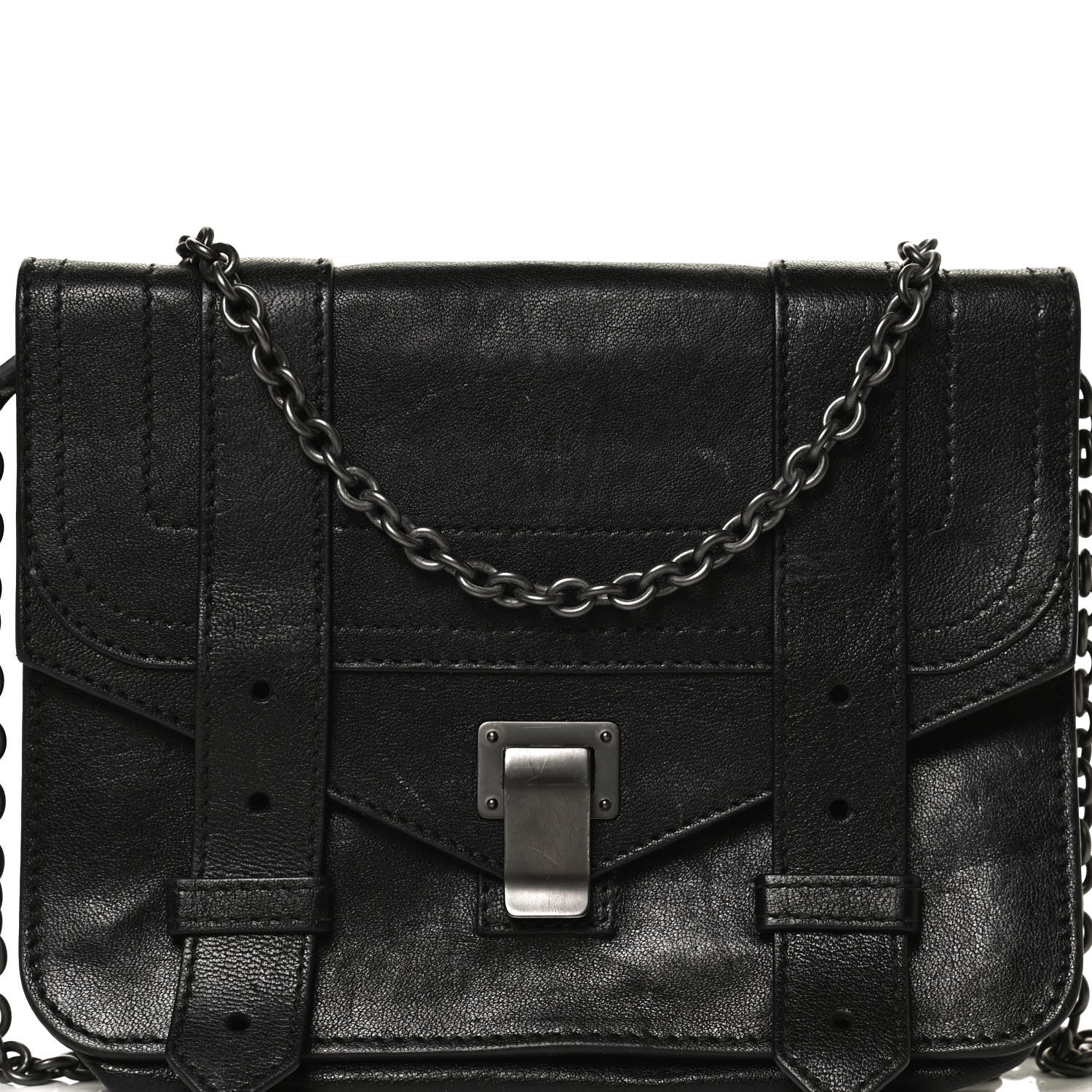 Proenza Schouler Lambskin PS1 Large Chain Wallet Black 7 of 9