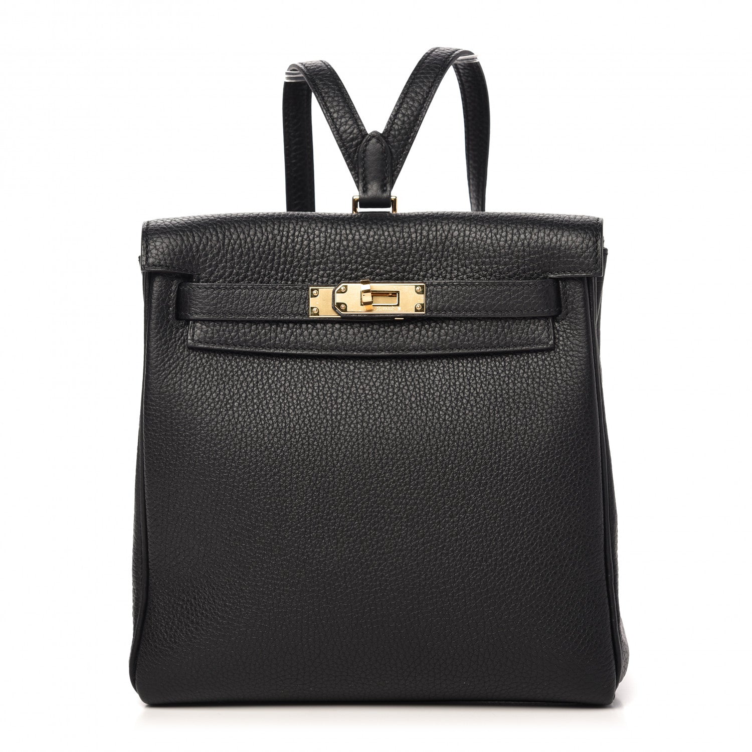Hermes Taurillon Clemence Kelly Ado Backpack Black 1 of 9