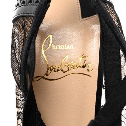 Christian Louboutin Satin Lace Chantilly Guiptik 100 Slingback Sandals 37 Black 6 of 7
