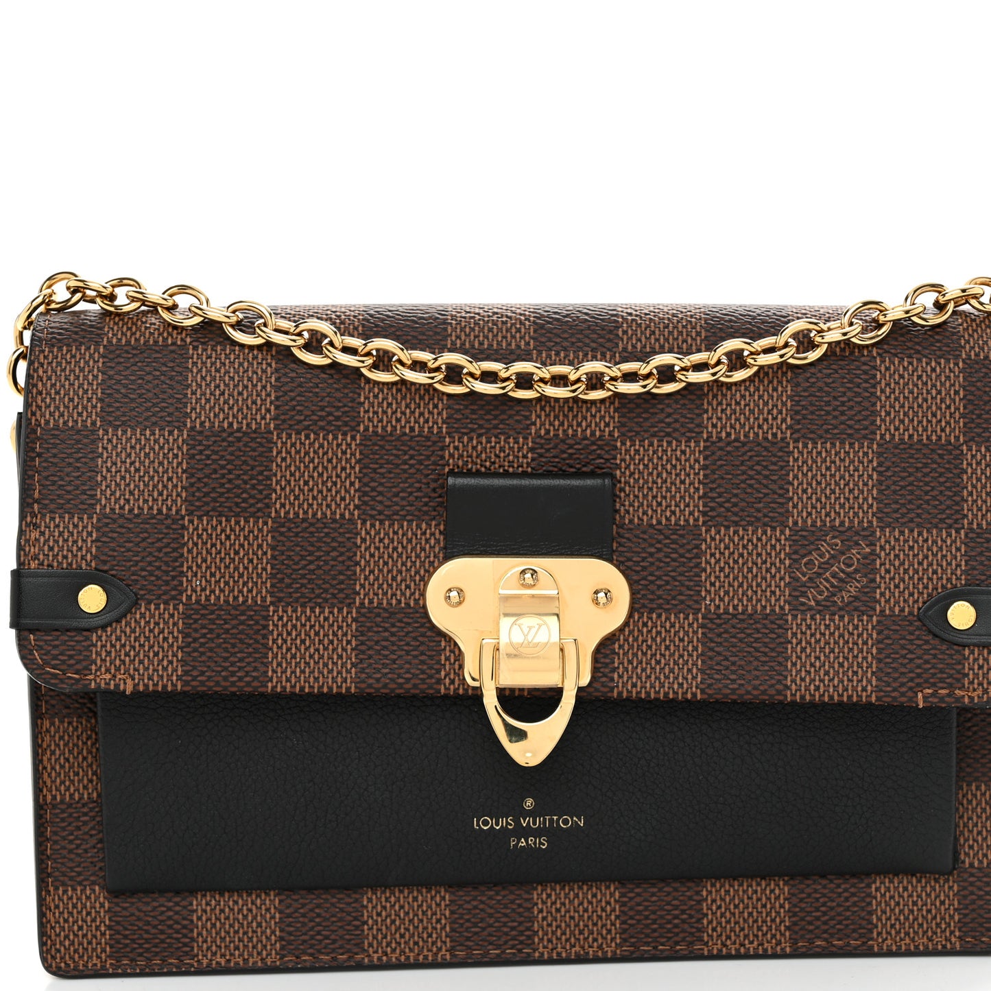 Damier Ebene Vavin Chain Wallet Black