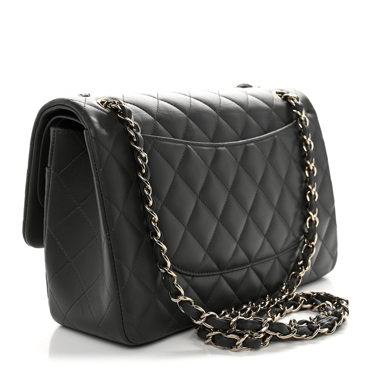 Chanel Lambskin Quilted Jumbo Double Flap Dark Grey 3 of 10