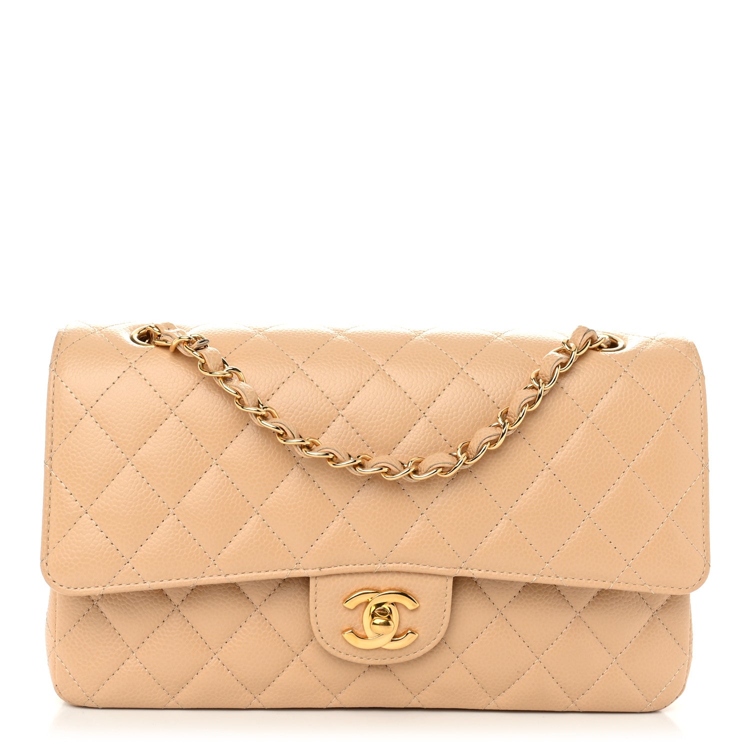 Chanel Caviar Quilted Medium Double Flap Beige 1 of 11