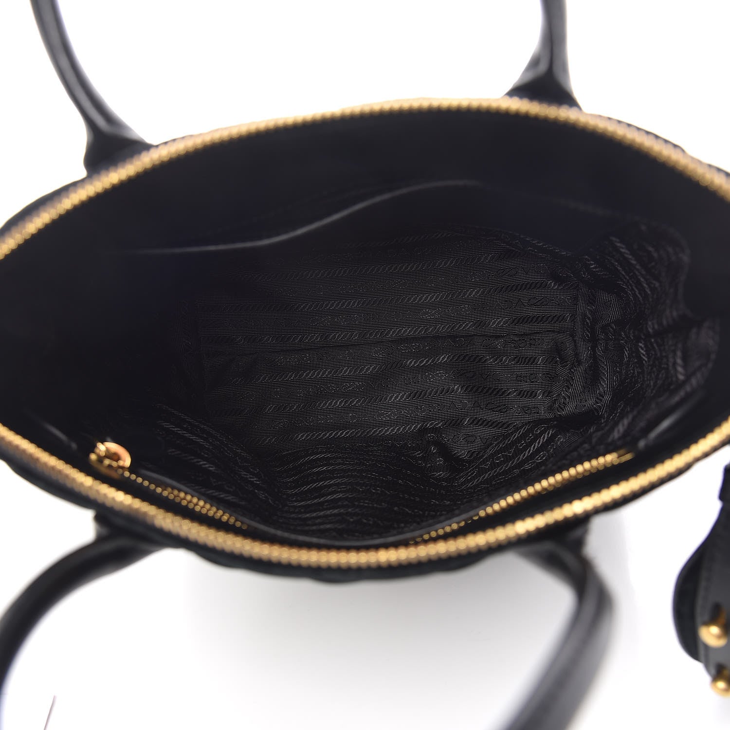 Prada Velluto Impuntu Embroidered Tote Bag Black 7 of 9